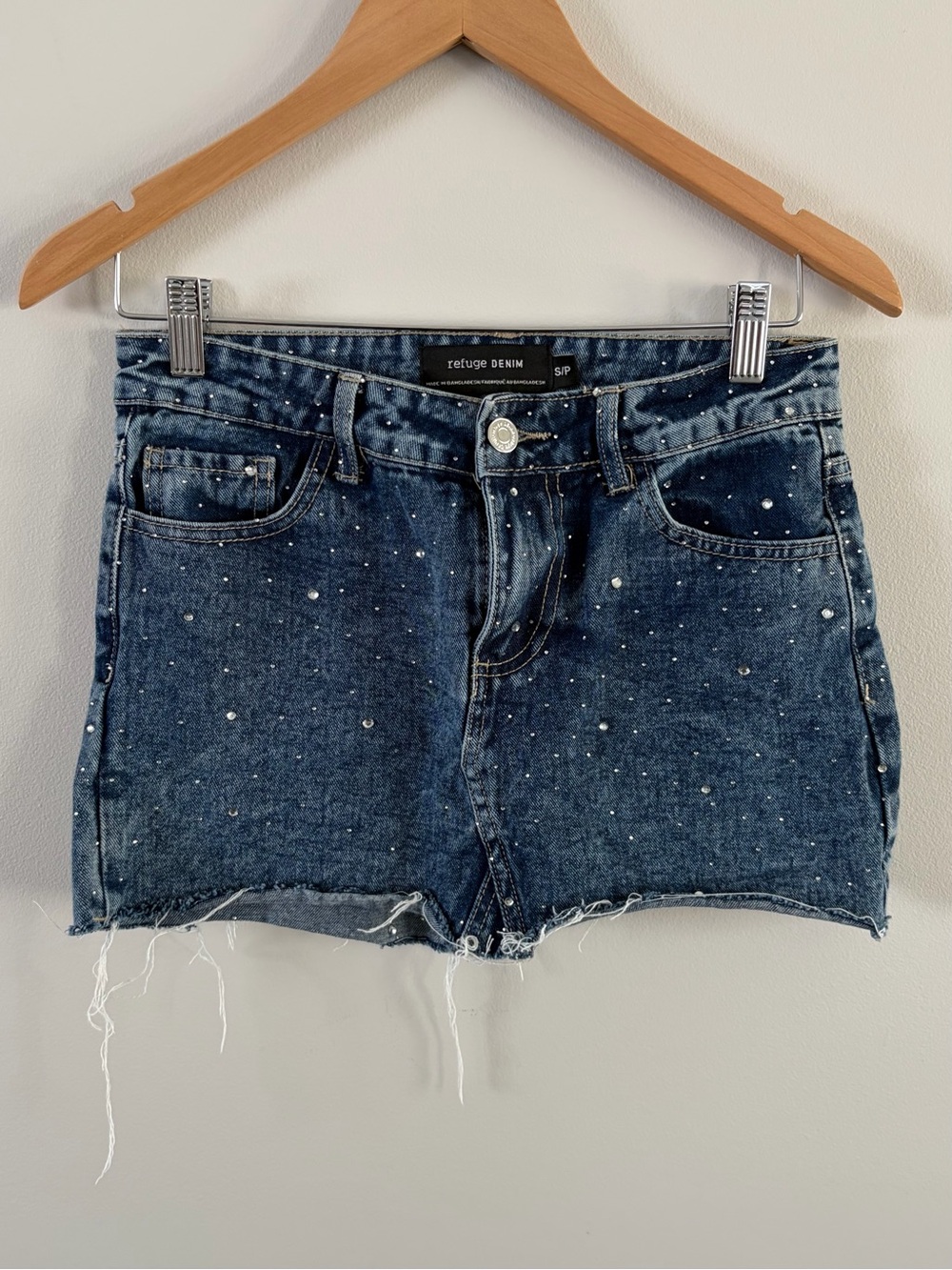 Crystal Embellished Women's Denim Shorts